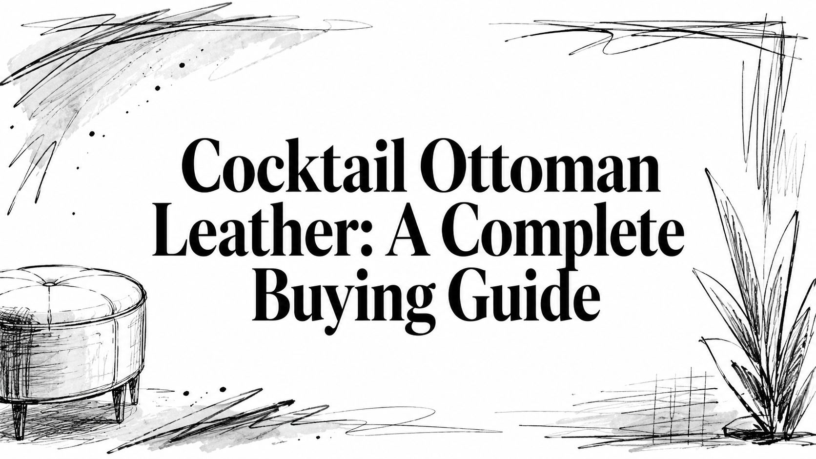 Cocktail Ottoman Leather Ottoman Sketch