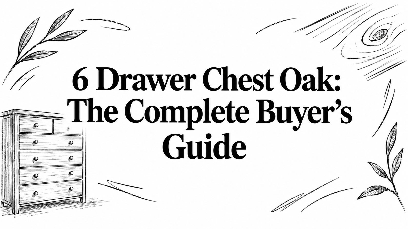 6 Drawer Chest Oak Furniture Illustration