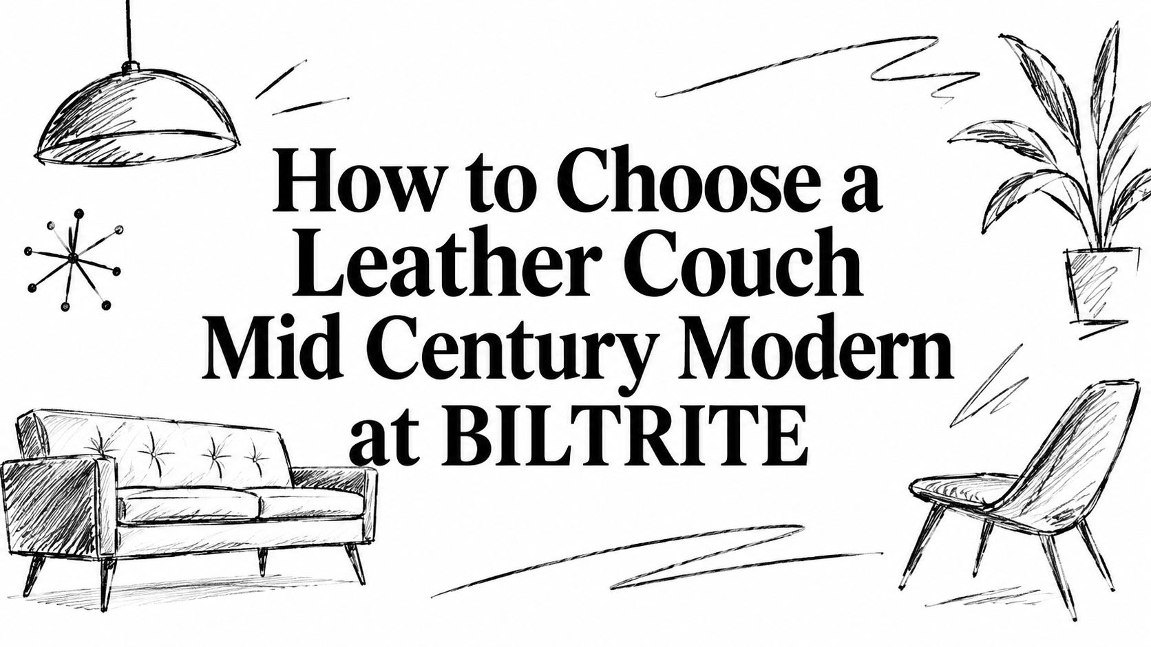 Leather Couch Mid Century Modern Living Room