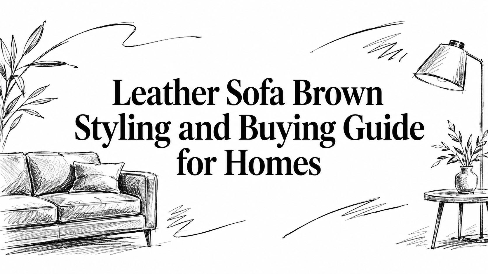 Leather Sofa Brown Sketch Illustration