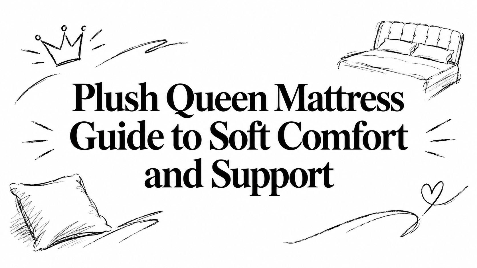Plush Queen Mattress Bed Sketch