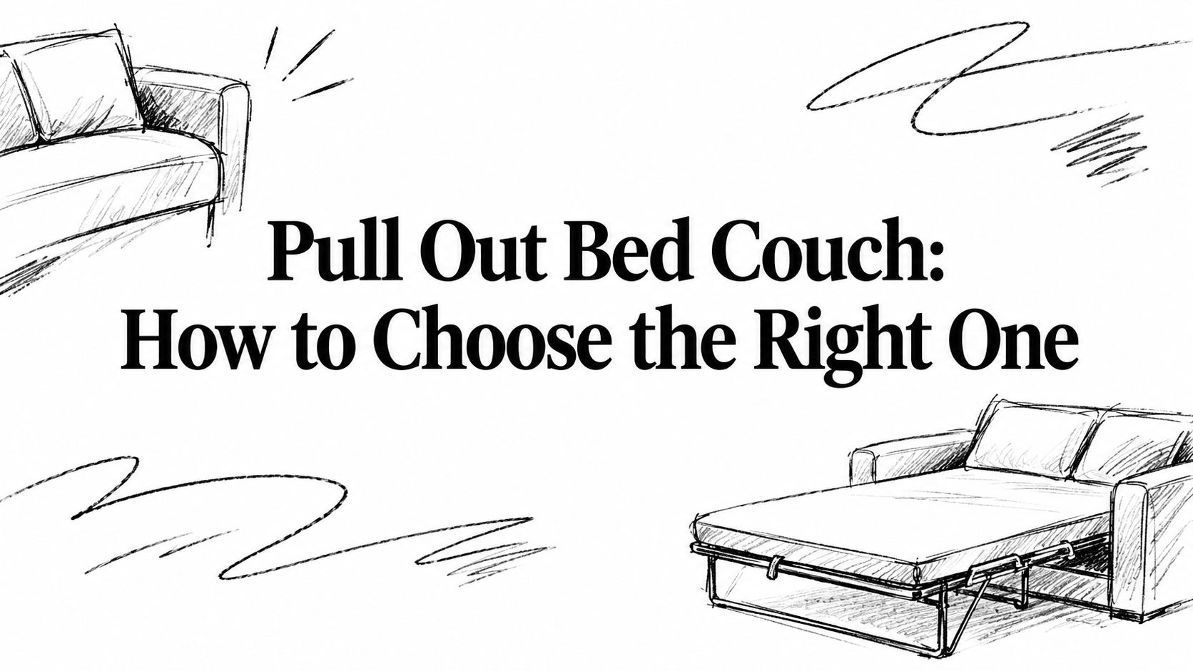 Pull Out Bed Couch Sofa Sketch