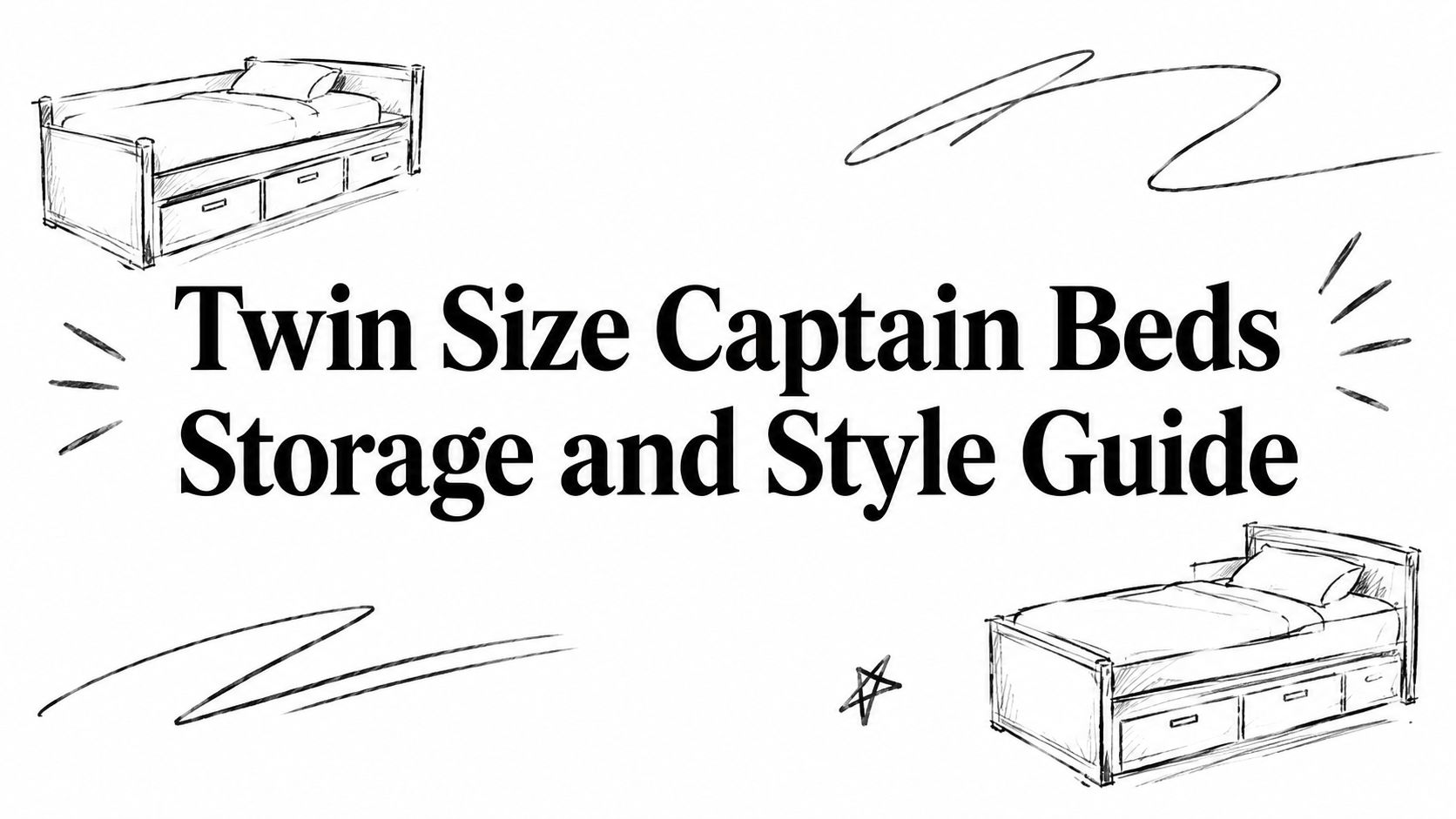 Twin Size Captain Beds Furniture Sketch