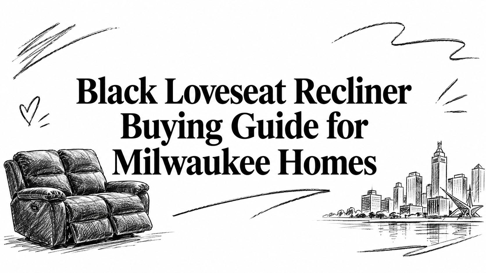 Black Loveseat Recliner Milwaukee Skyline
