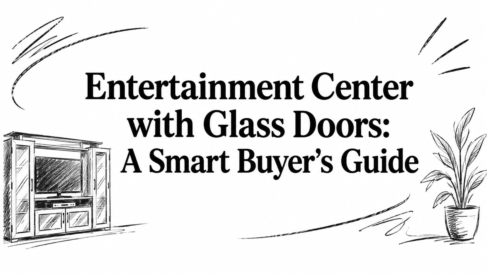 Entertainment Center With Glass Doors Furniture Sketch