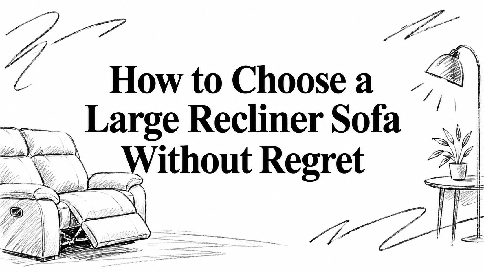 Large Recliner Sofa Furniture Sketch