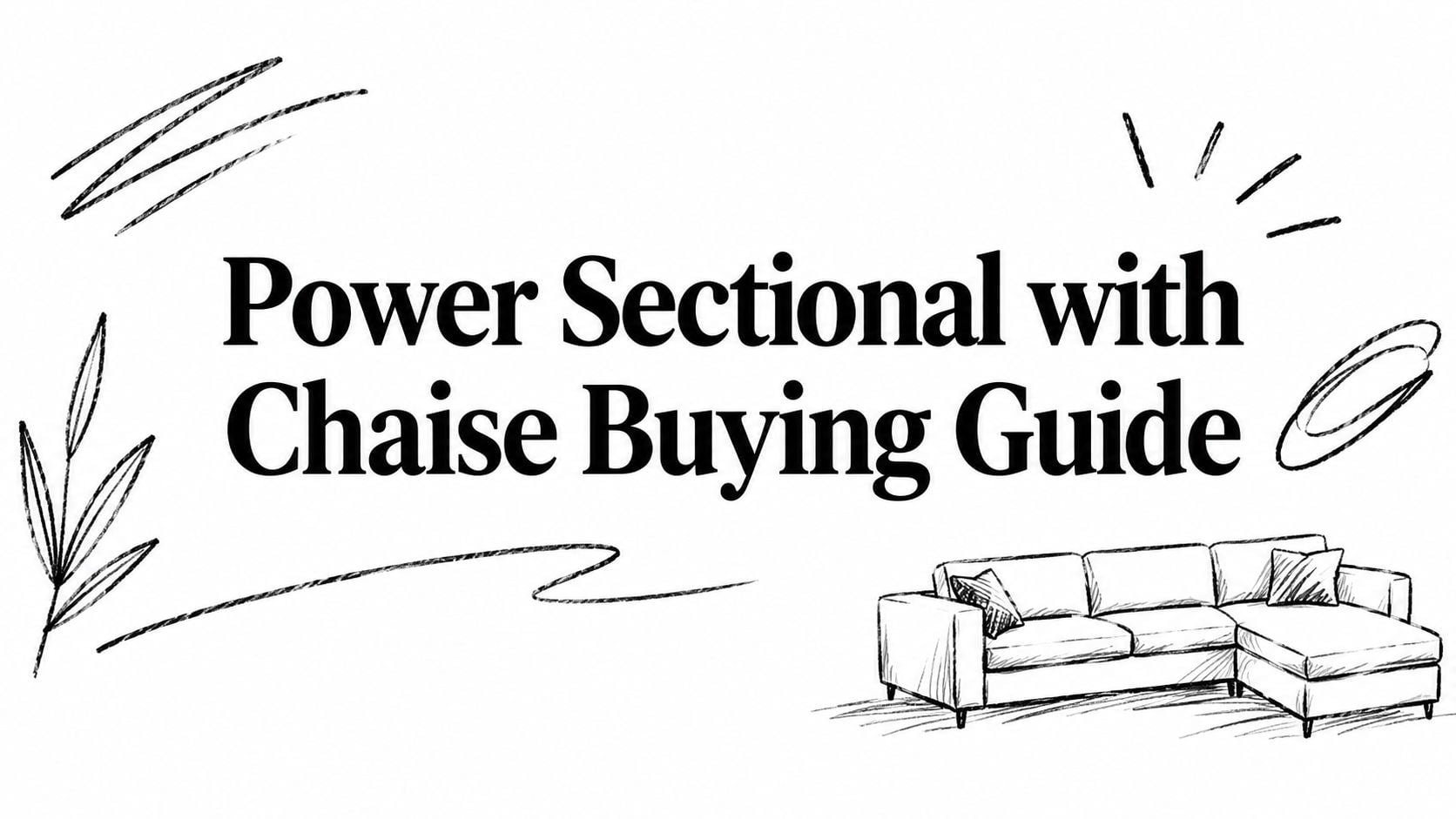 Power Sectional With Chaise Sofa Sketch