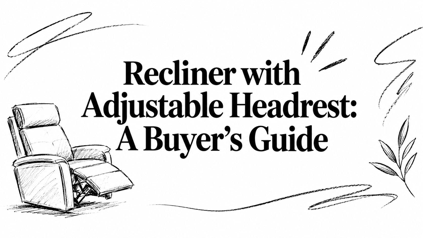 Recliner With Adjustable Headrest Sketch Illustration