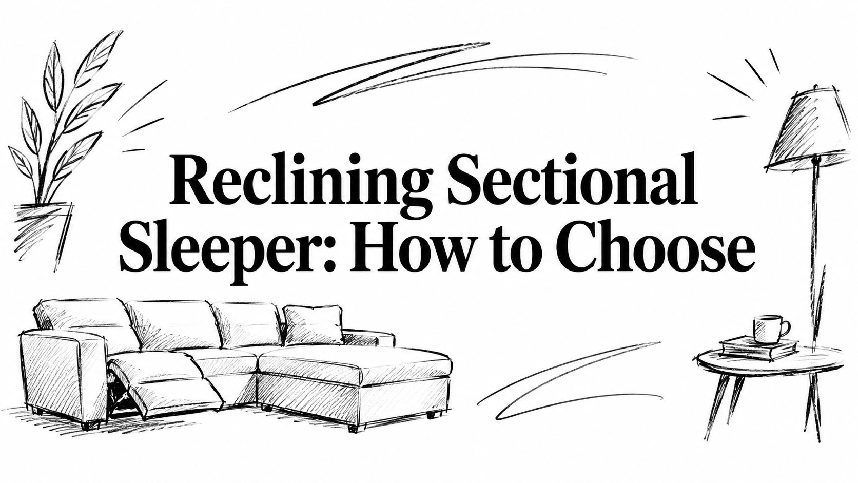 Reclining Sectional Sleeper Sofa Sketch