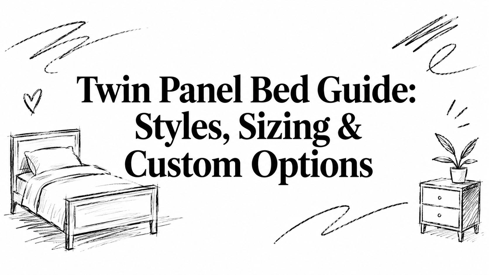 Twin Panel Bed Furniture Sketch